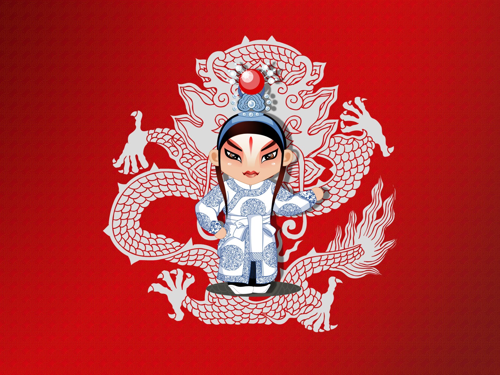 Q version of opera characters cute wallpaper #24 - 1600x1200