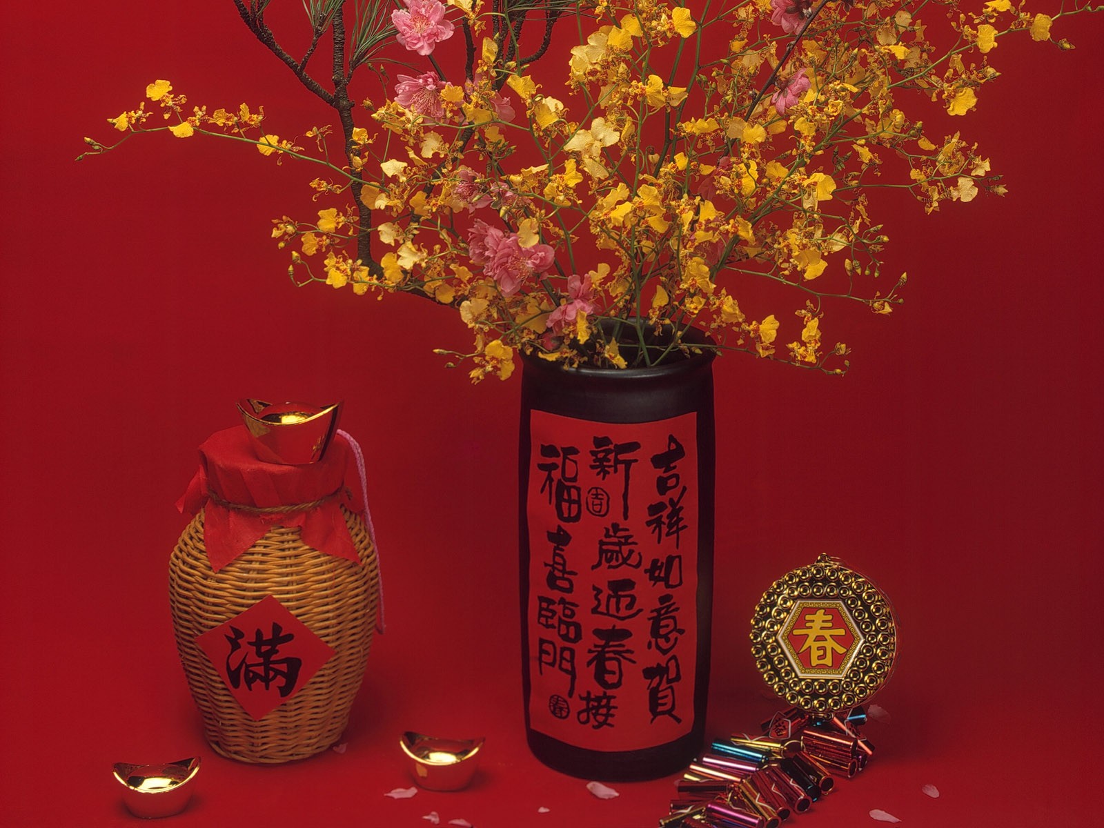 China Wind festive red wallpaper #11 - 1600x1200