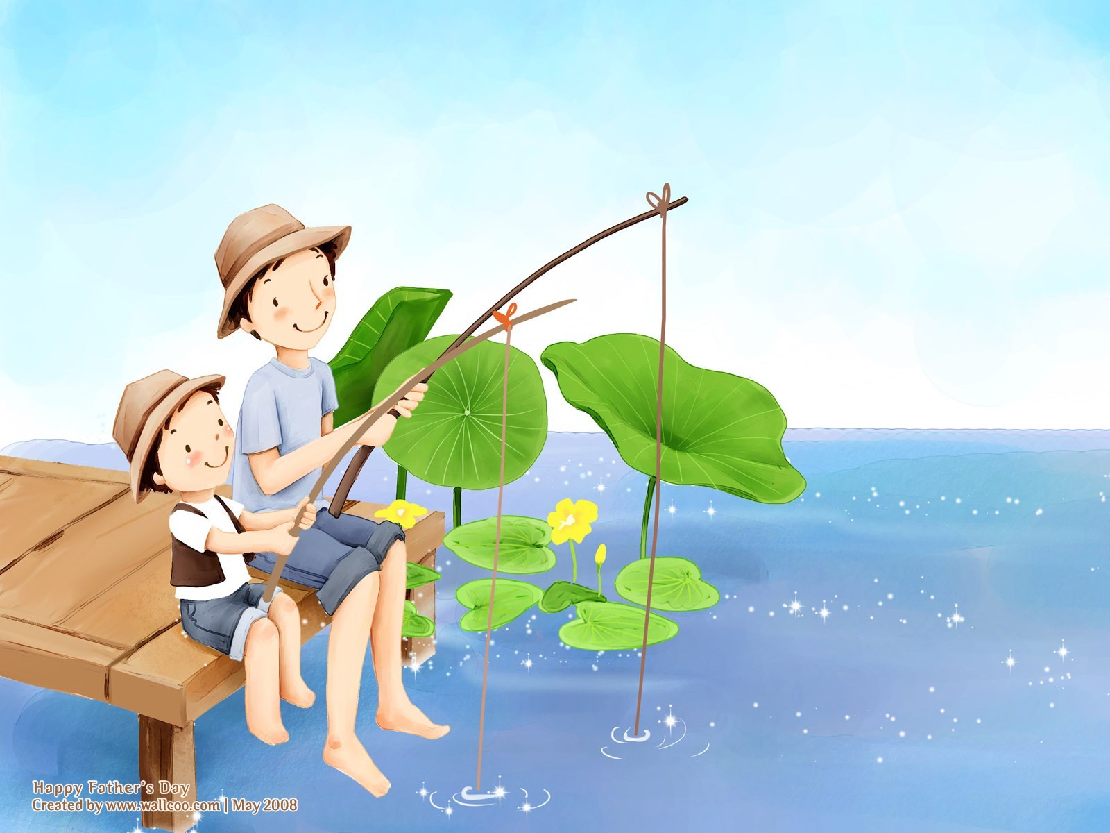 Father's Day theme of South Korean illustrator wallpaper #2 - 1600x1200