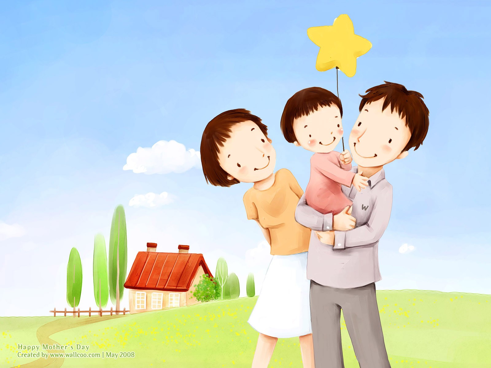 Mother's Day Thema des südkoreanischen Illustrator Tapete #2 - 1600x1200