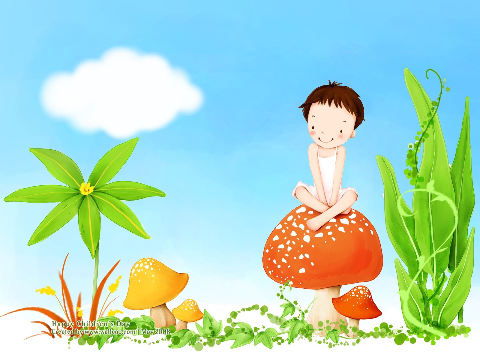 Lovely Children's Day wallpaper illustrator #9 - 1600x1200