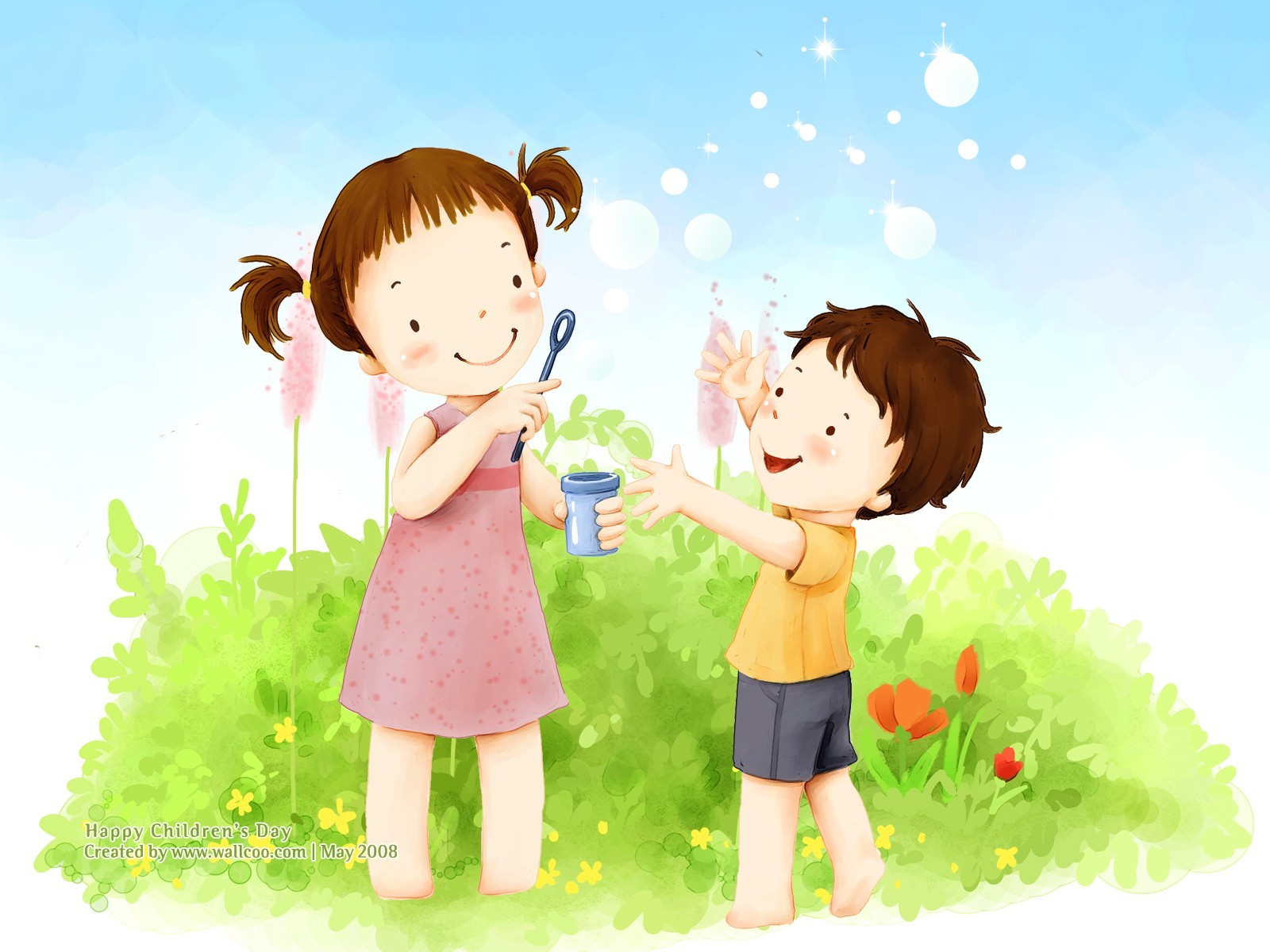 Lovely Children's Day wallpaper illustrator #21 - 1600x1200