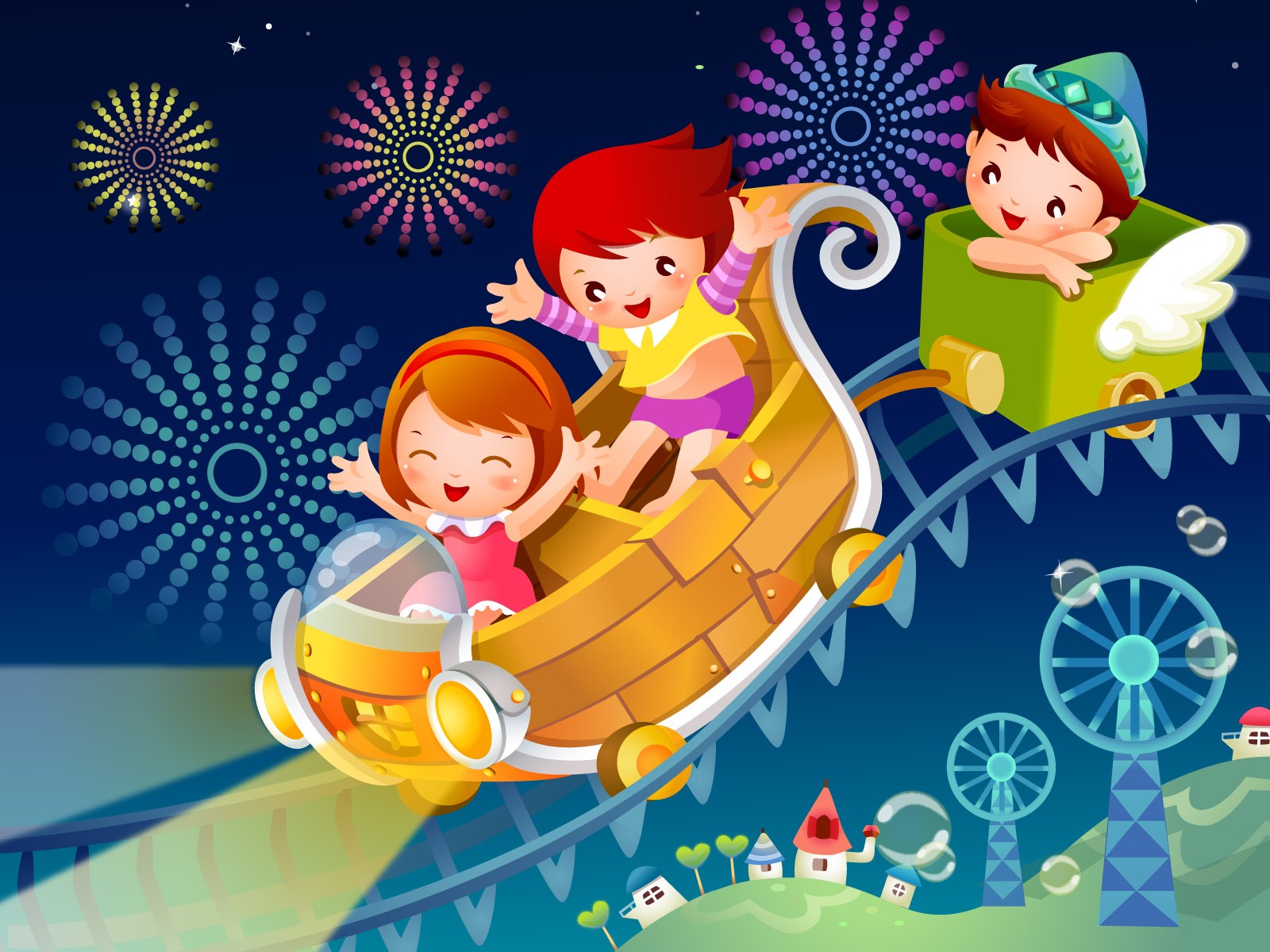 Vector Cartoon Child Wallpaper Album #14 - 1600x1200