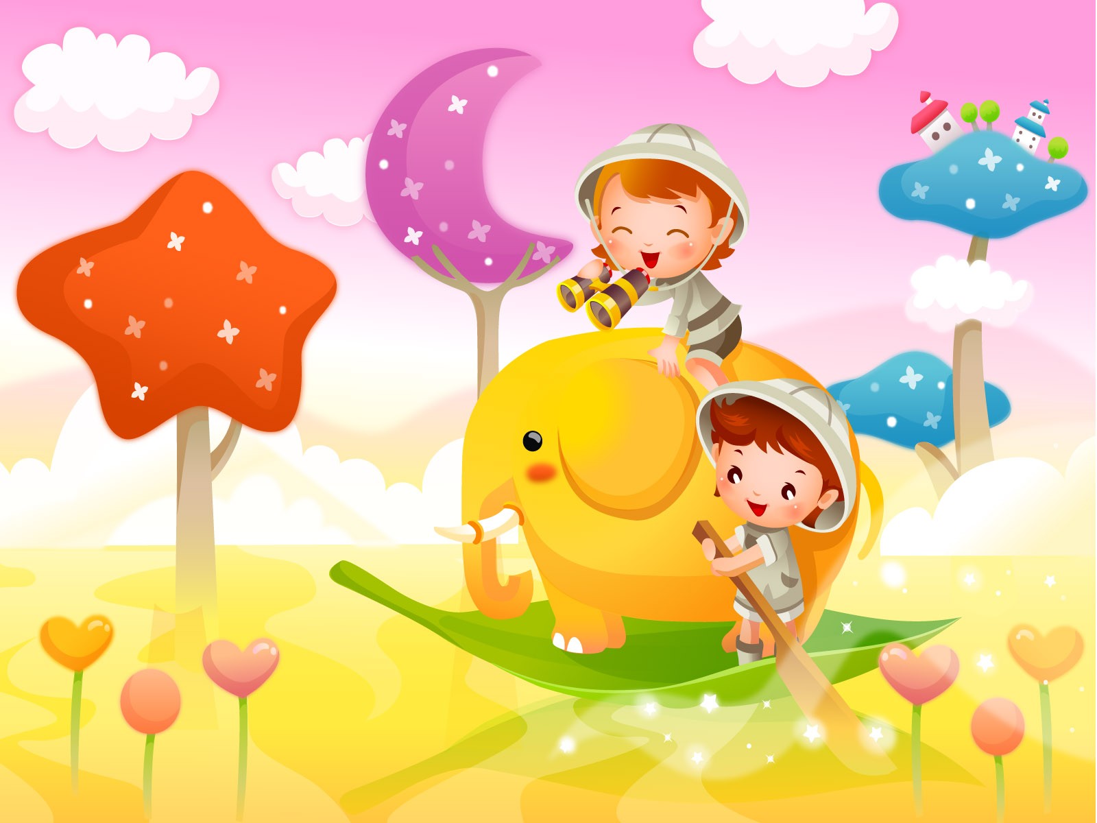 Vector Cartoon Child Album Wallpaper #19 - 1600x1200