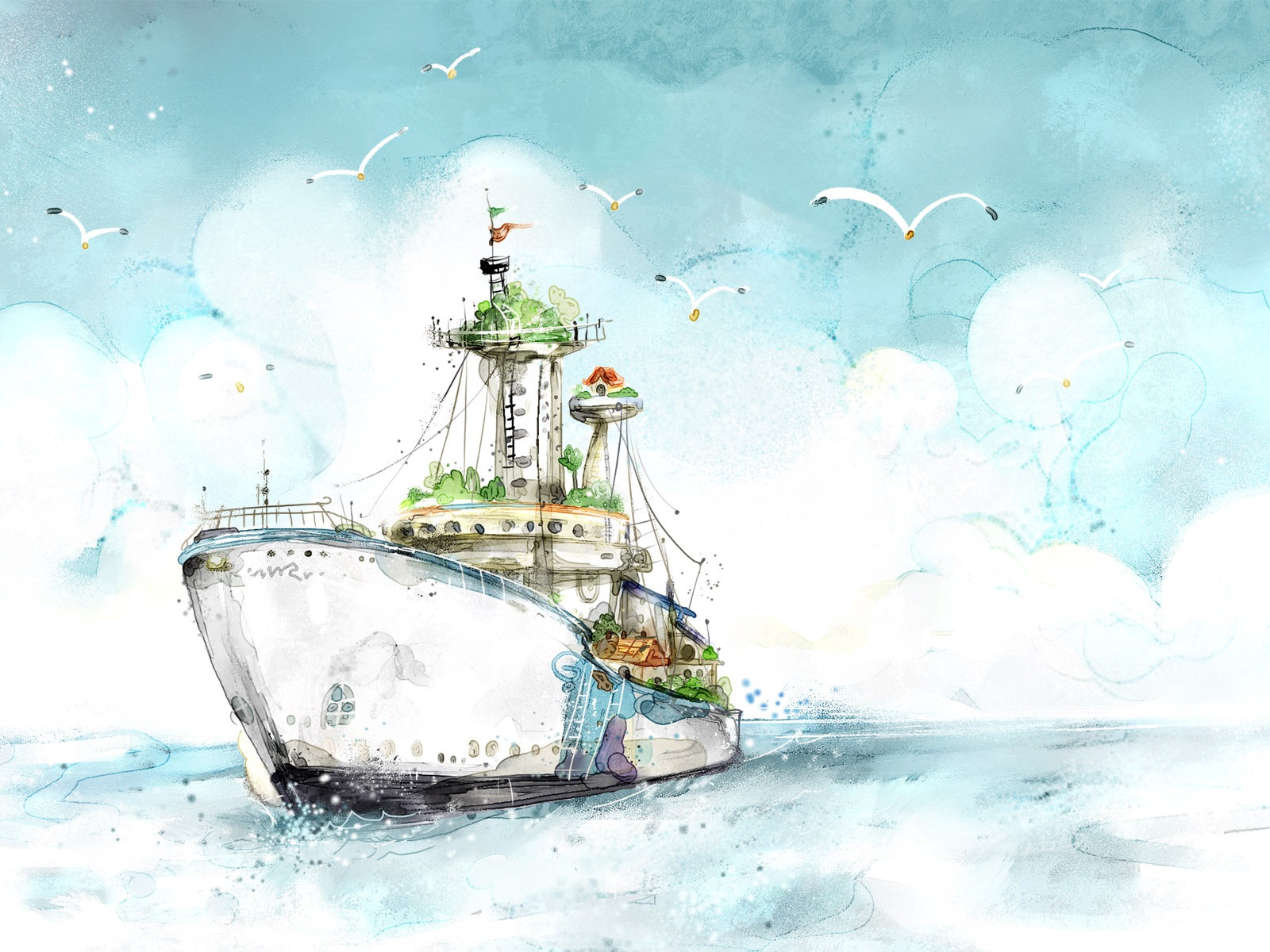 卡通夢幻風光壁紙 #32 - 1600x1200