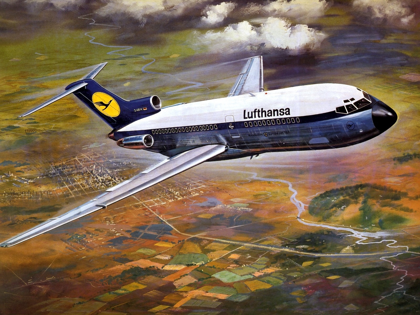 HD wallpaper painting aircraft #6 - 1600x1200