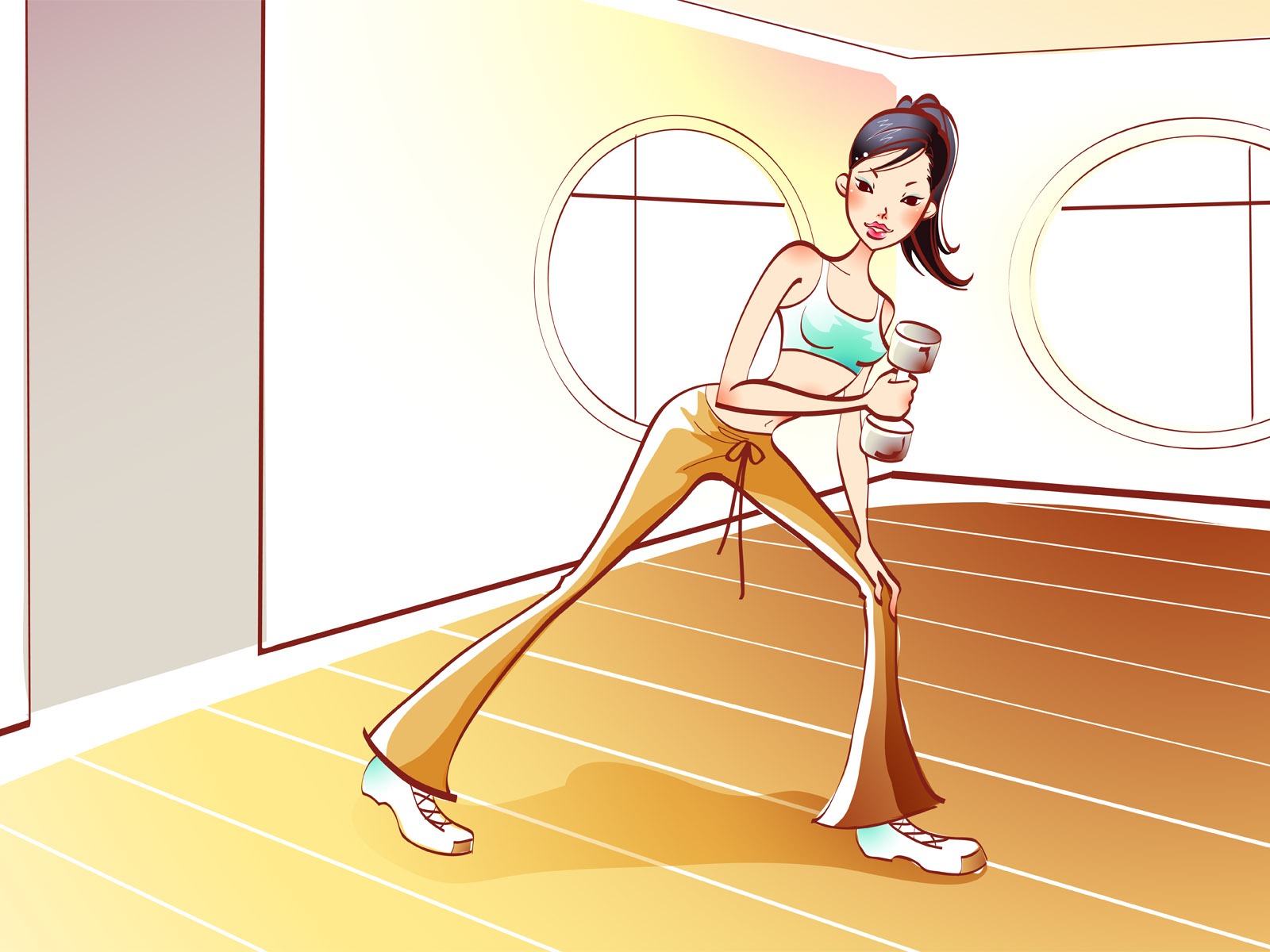 矢量女子運動壁紙 #5 - 1600x1200