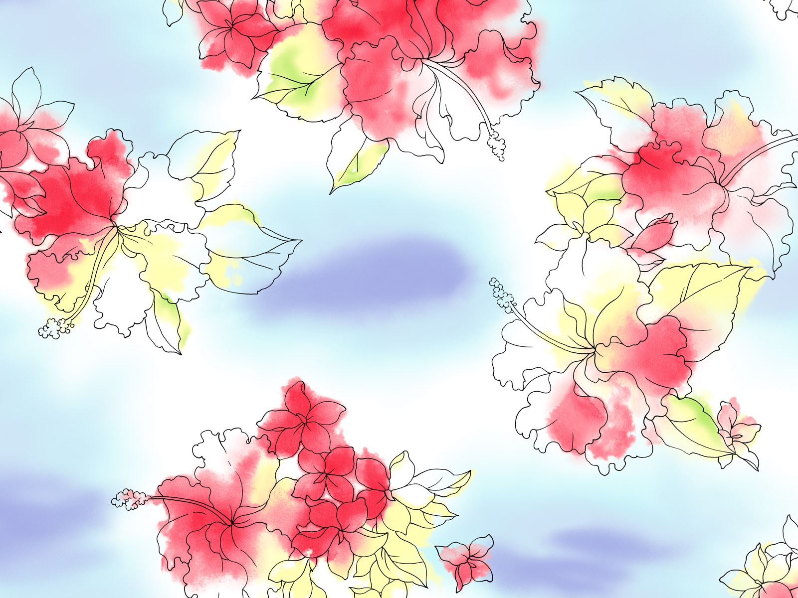 水墨花卉精美壁紙 #34 - 1600x1200
