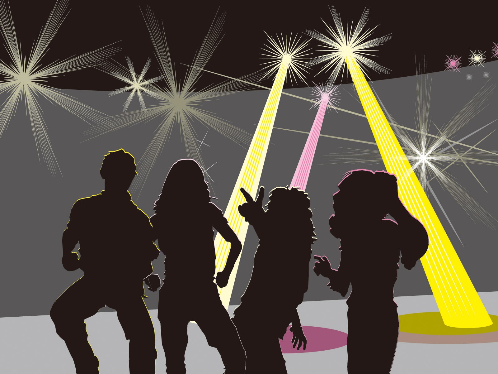 Vector People silhouette wallpaper (2) #18 - 1600x1200