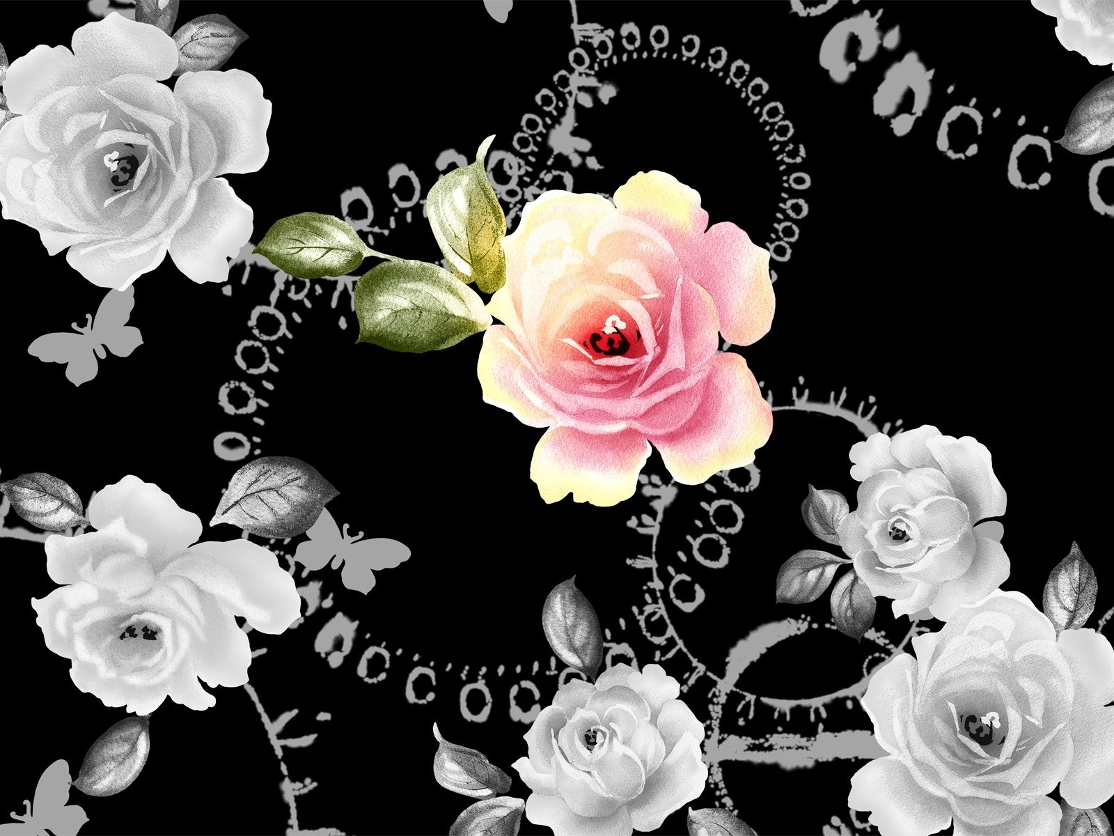 花卉圖案插畫設計壁紙 #6 - 1600x1200