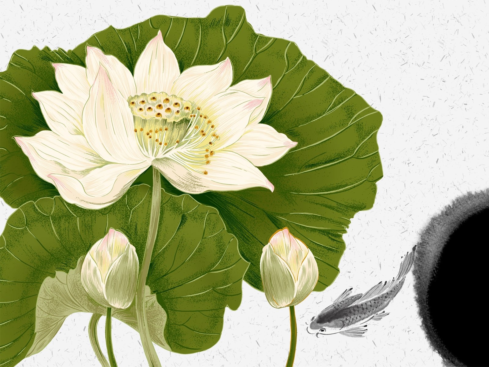 Blumentapete Illustration Design #20 - 1600x1200