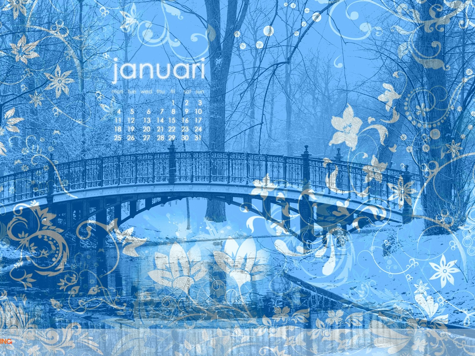 2010年1月月曆壁紙 #7 - 1600x1200