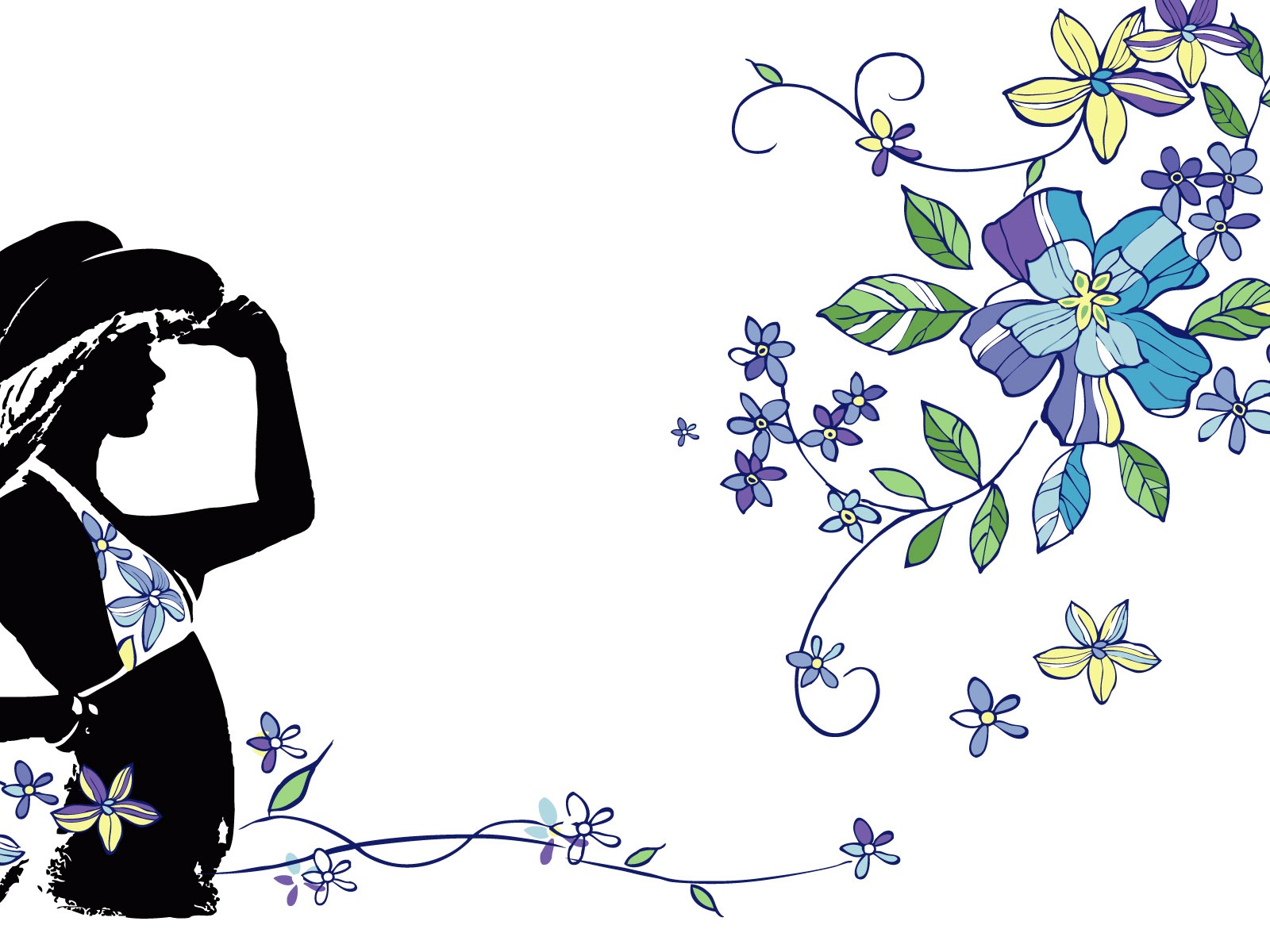 矢量女人花壁紙專輯(二) #5 - 1600x1200