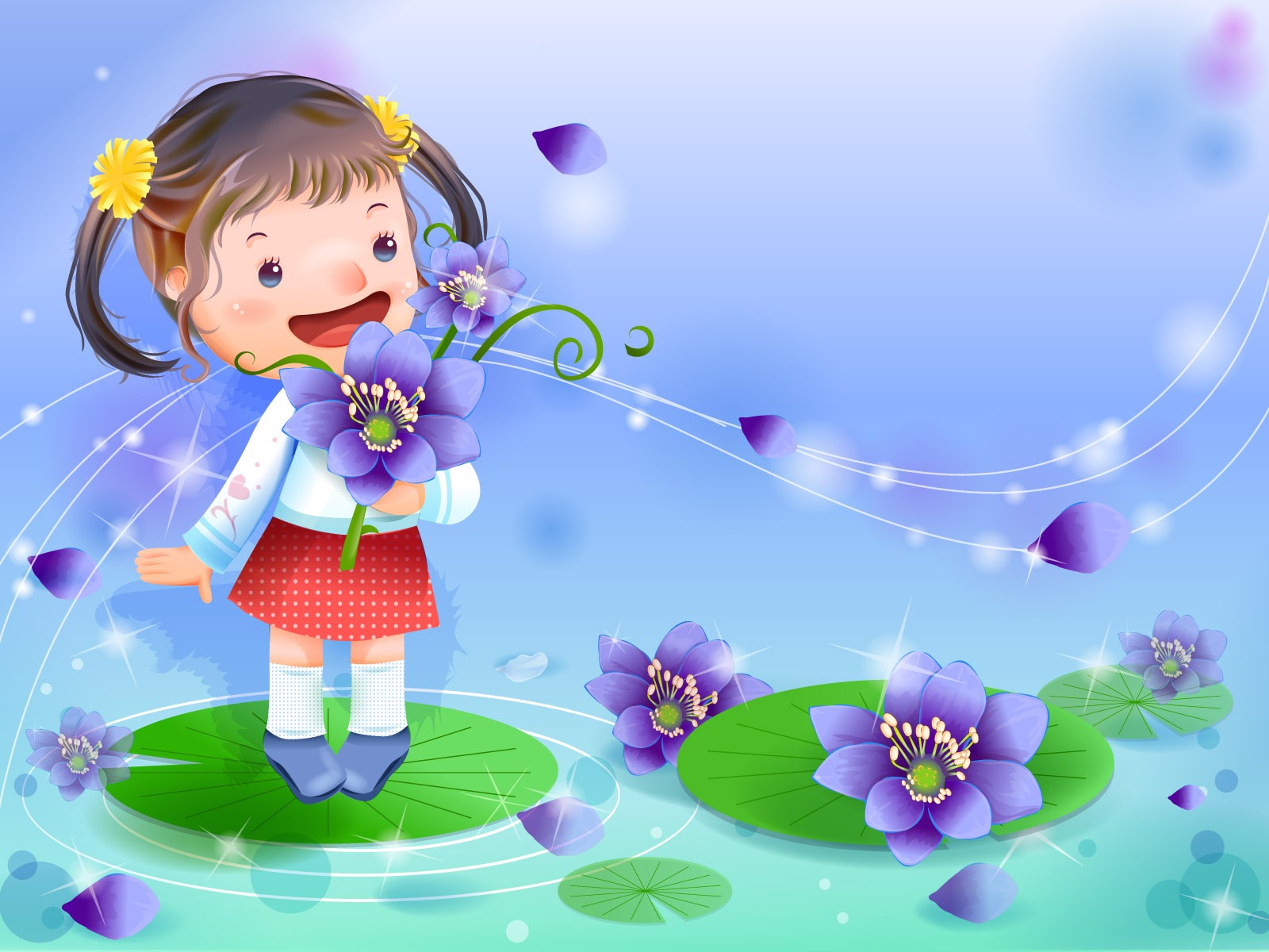 Vector enfance heureuse Wallpaper (2) #8 - 1600x1200