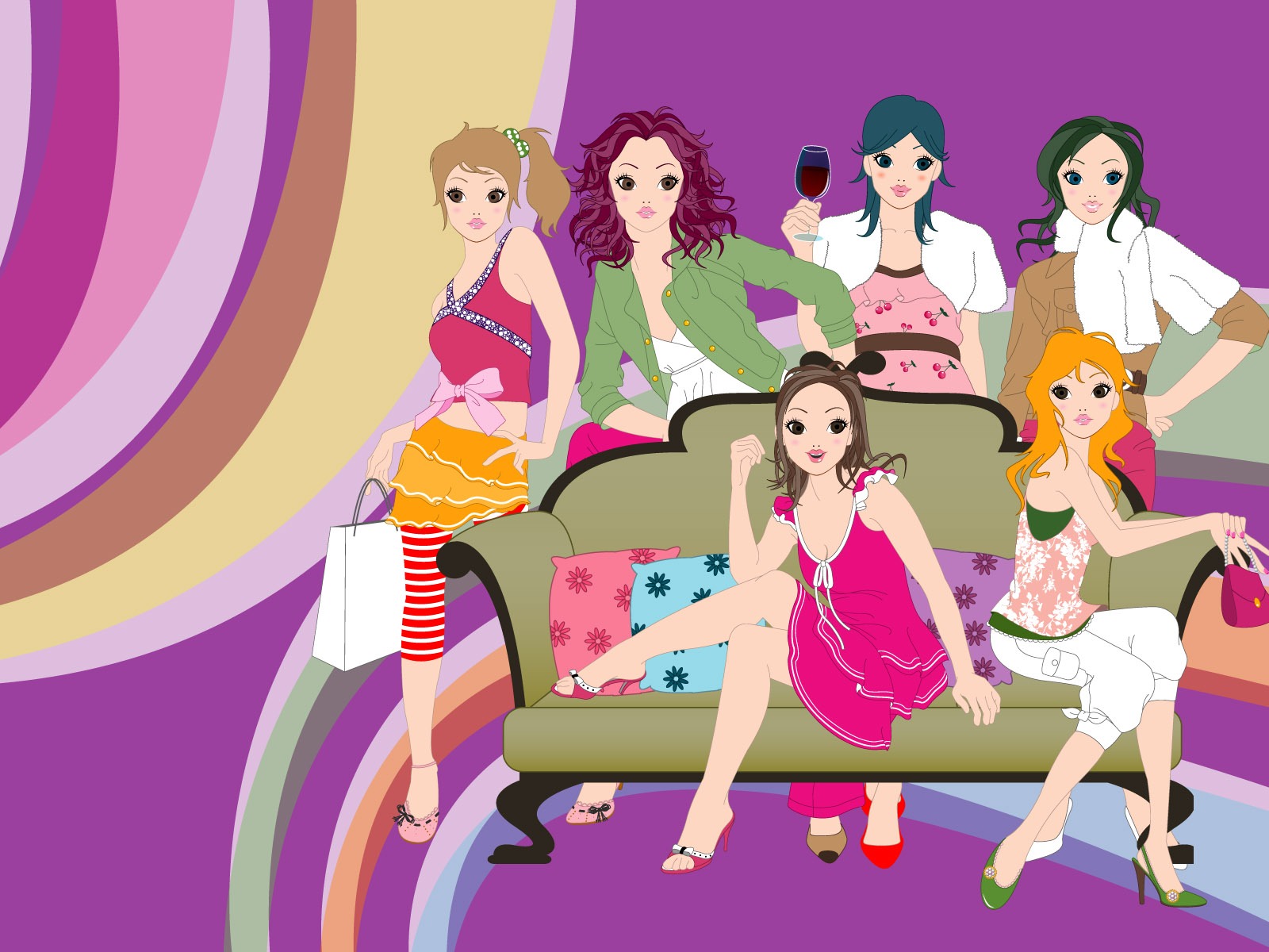 Vector Wallpaper femmes urbaines (1) #1 - 1600x1200