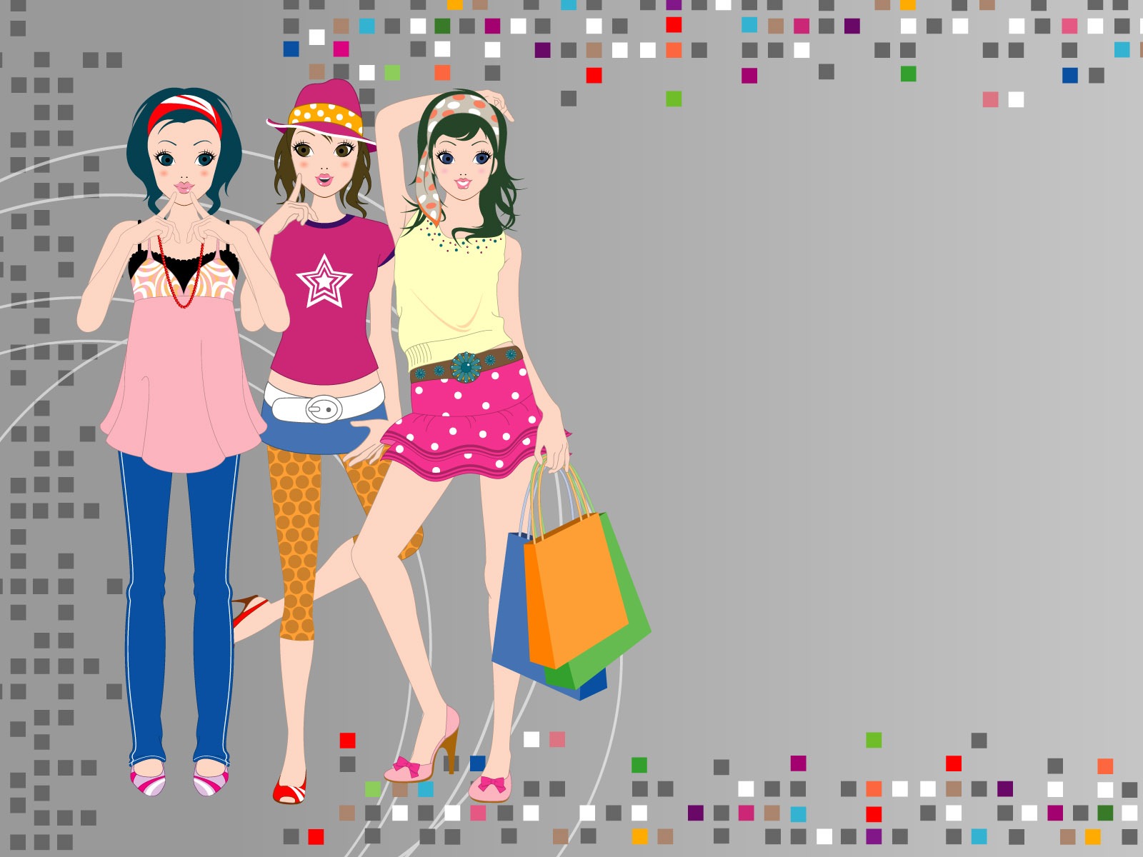 Vector urban women wallpaper (1) #6 - 1600x1200
