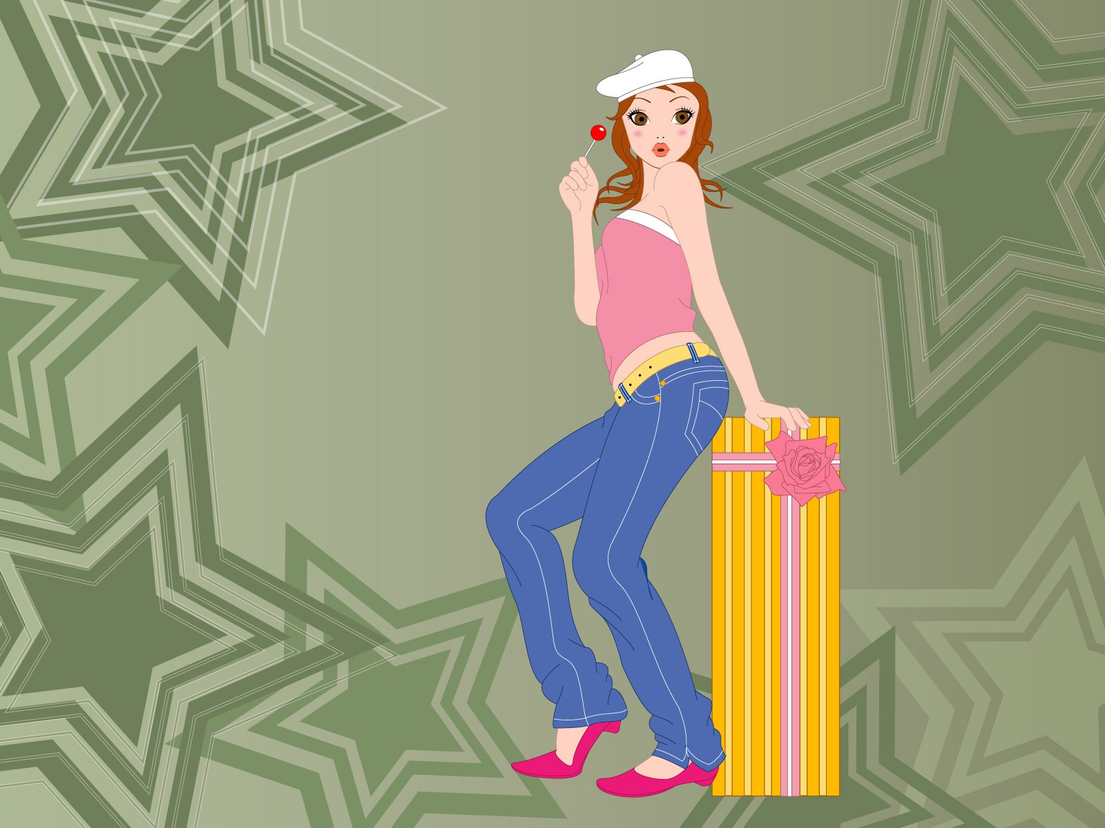 Vector urban women wallpaper (1) #14 - 1600x1200