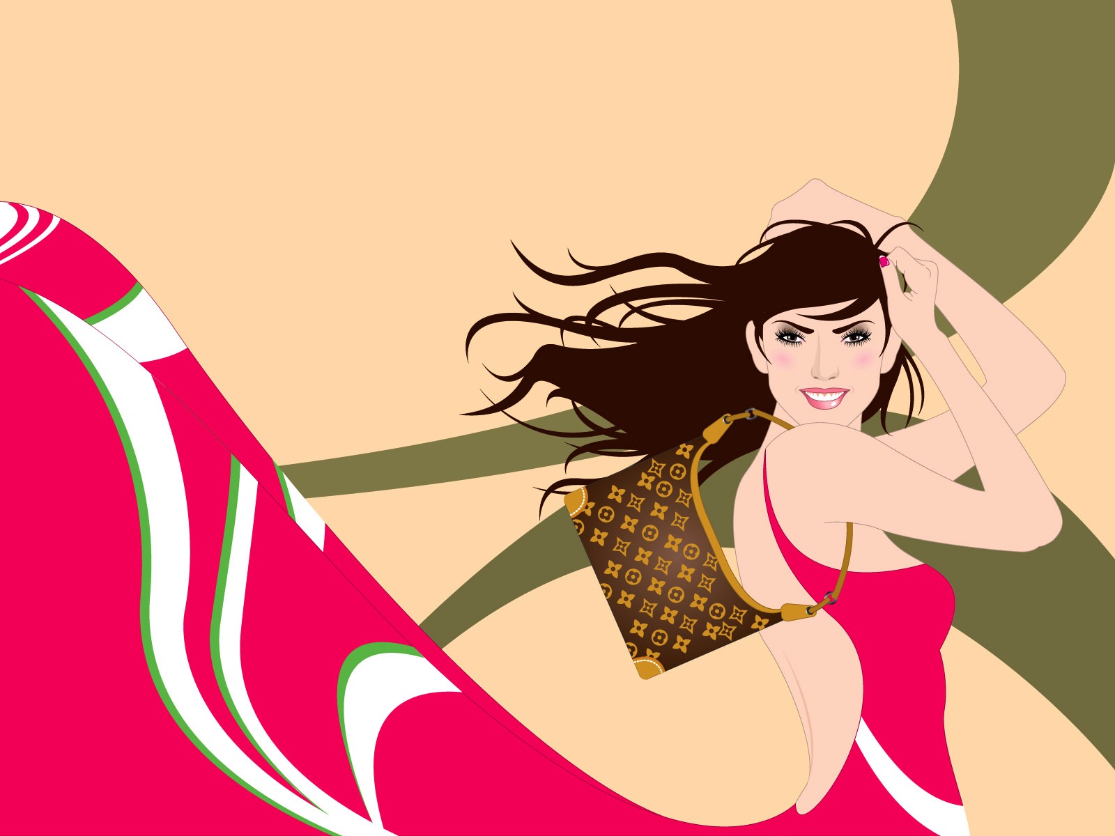 Vector urban women wallpaper (1) #17 - 1600x1200