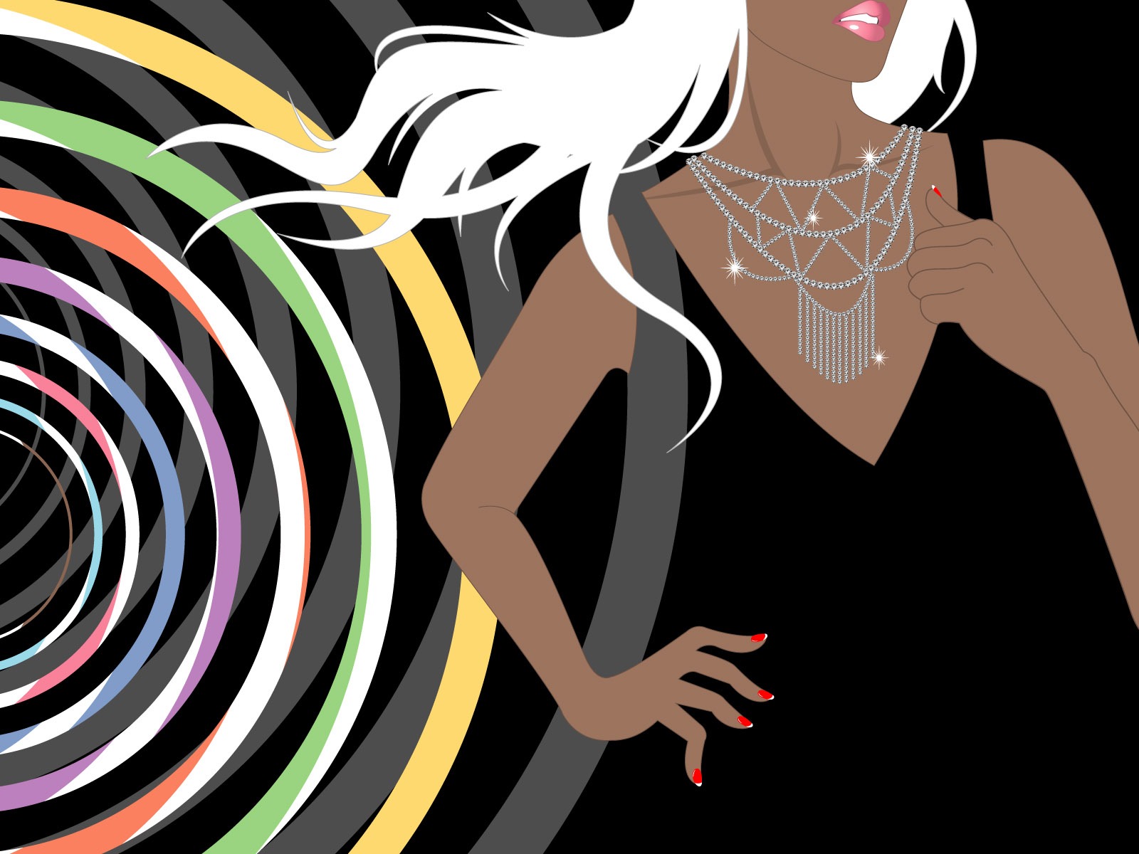 Vector urban women wallpaper (2) #11 - 1600x1200