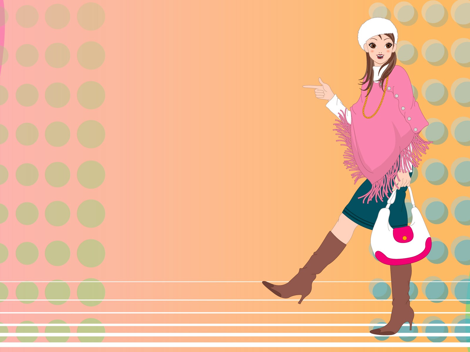 Vector urban women wallpaper (2) #13 - 1600x1200