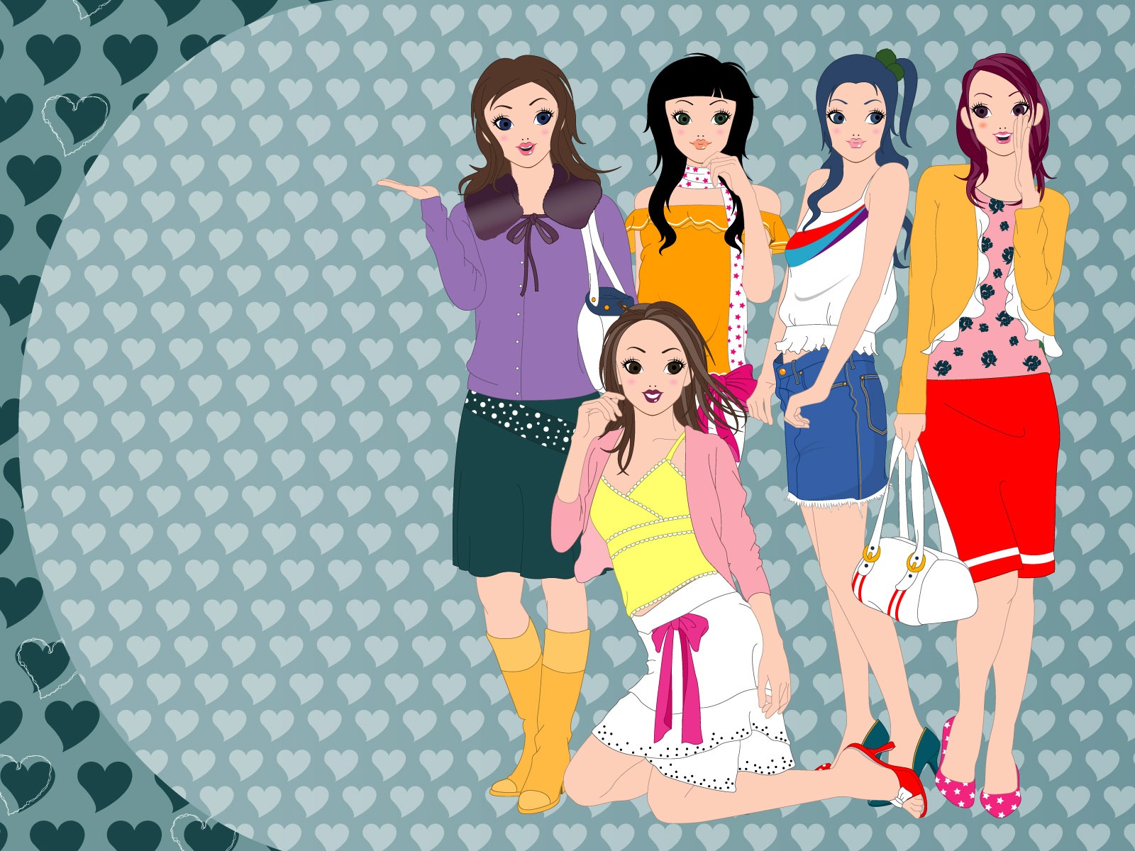 Vector urban women wallpaper (2) #18 - 1600x1200
