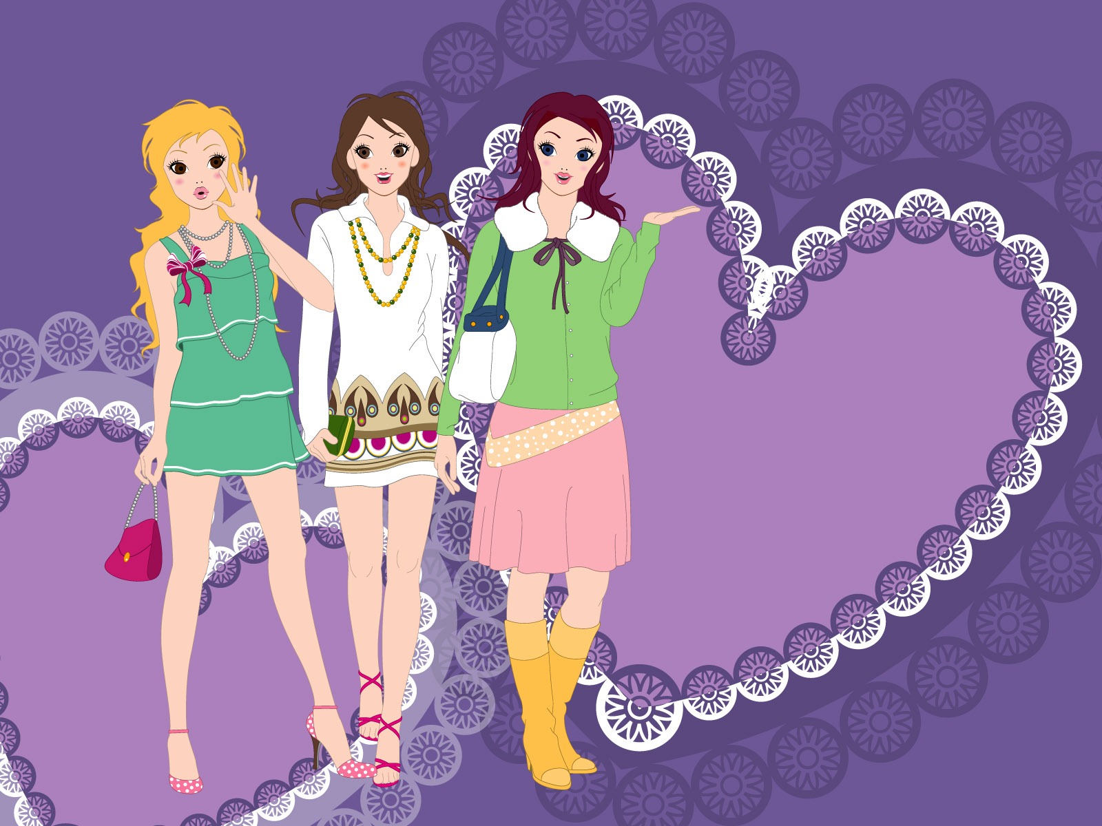Vector urban women wallpaper (2) #19 - 1600x1200