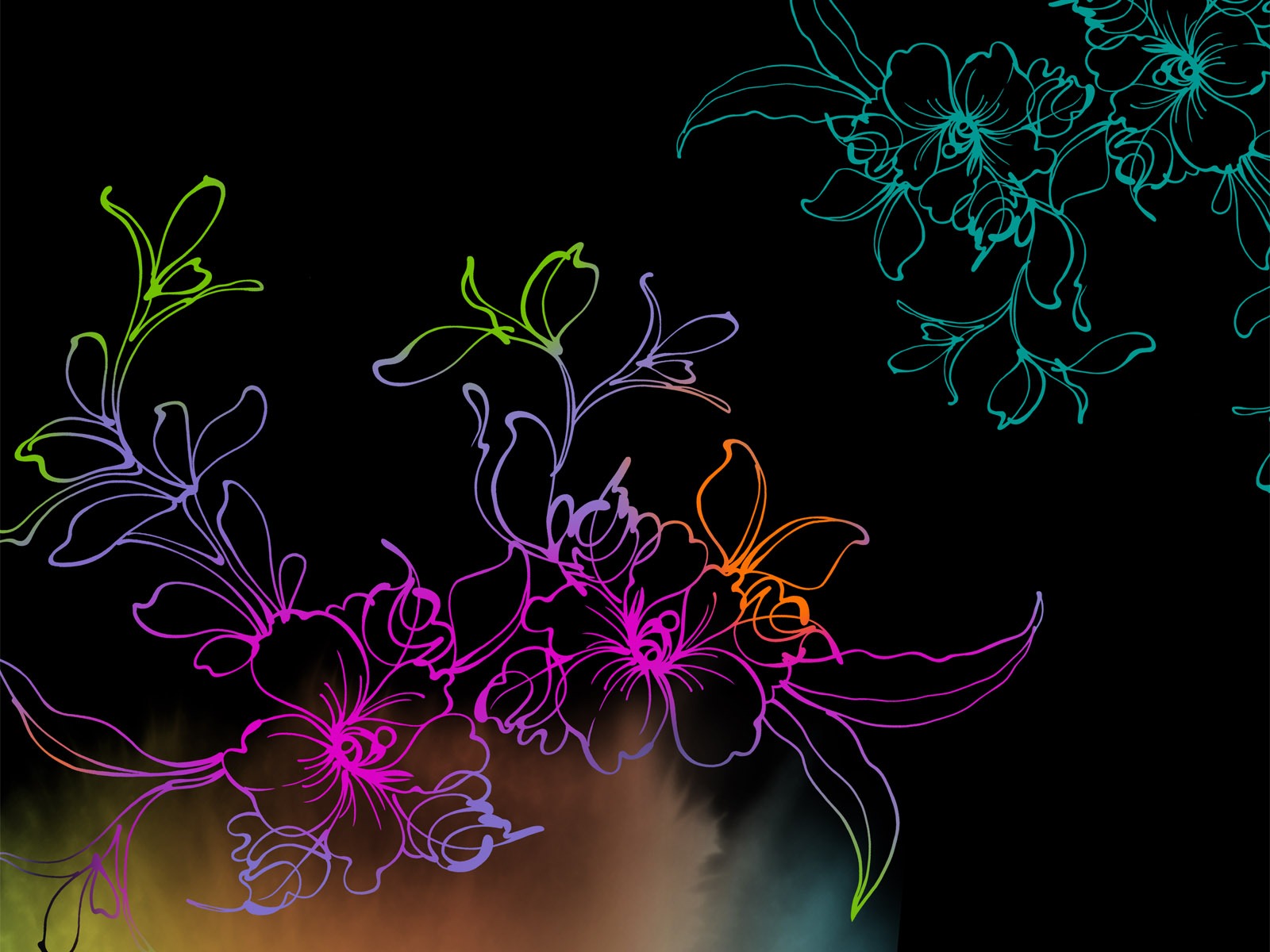합성 꽃 배경 화면 (1) #7 - 1600x1200
