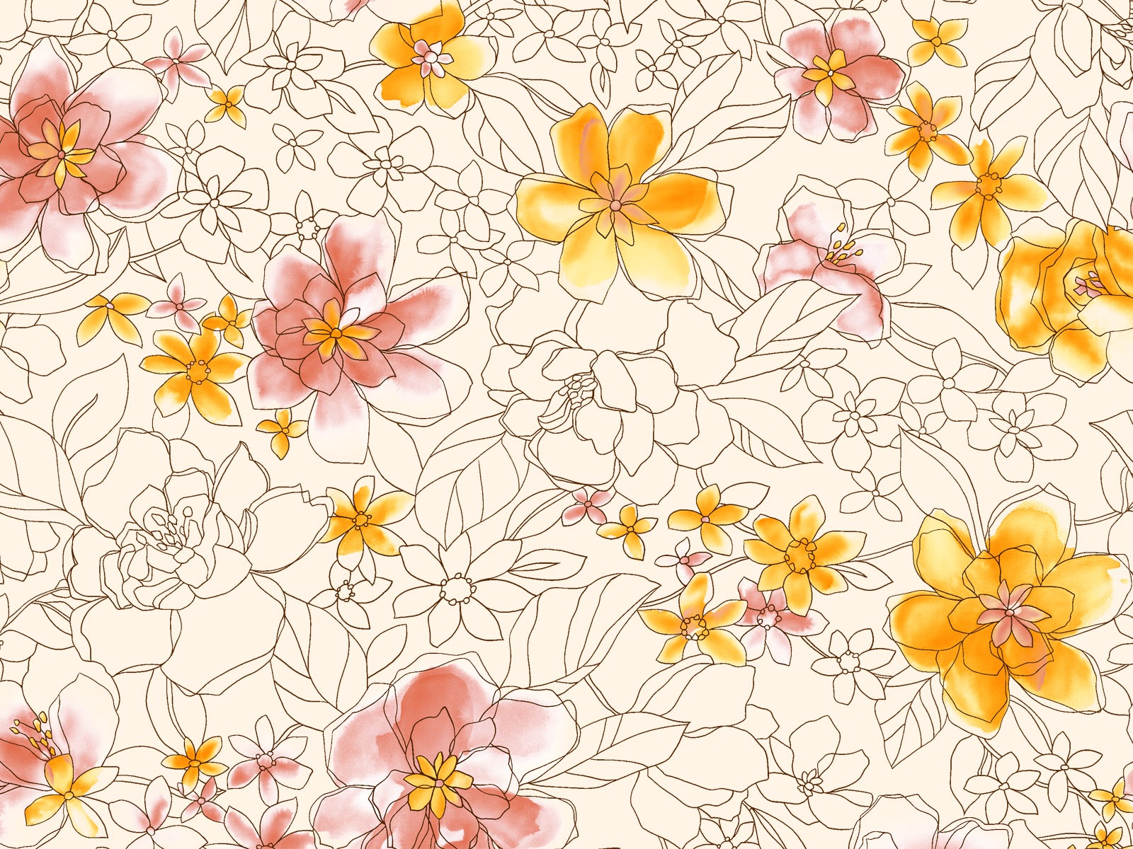 합성 꽃 배경 화면 (1) #12 - 1600x1200