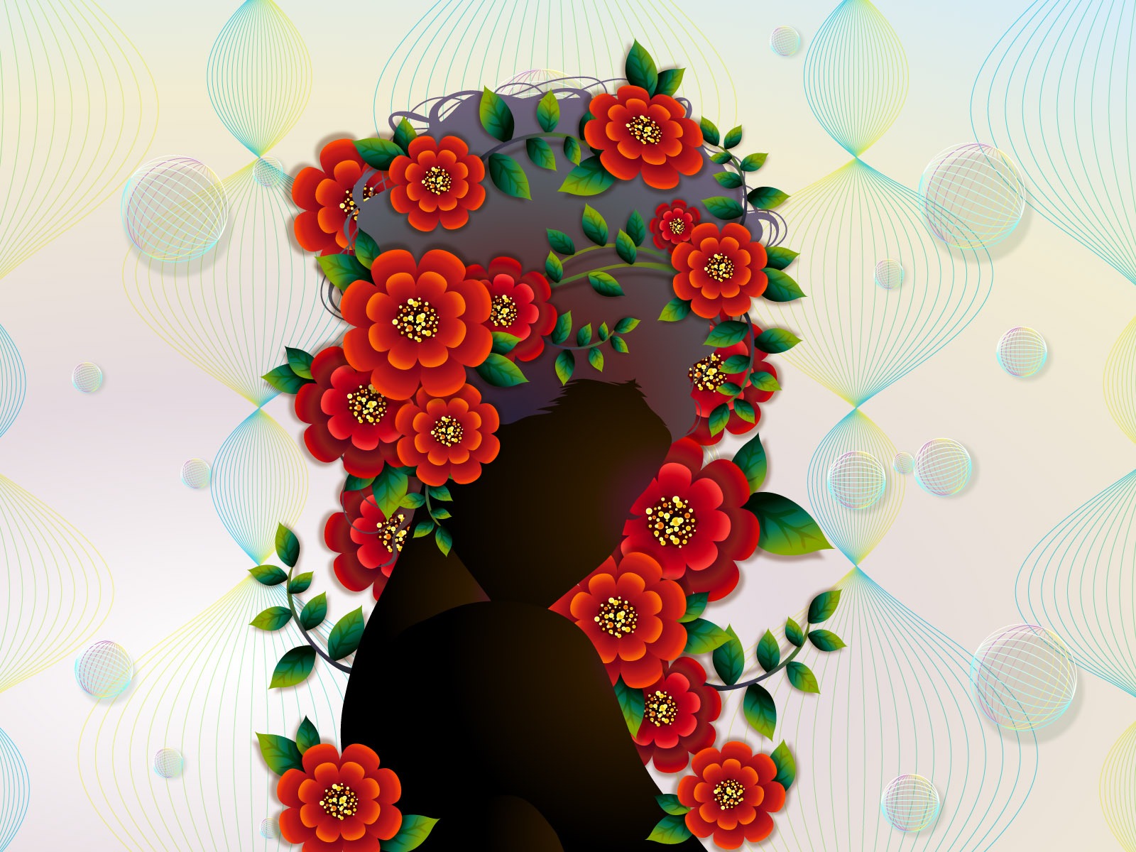 矢量女人花壁紙專輯(八) #20 - 1600x1200