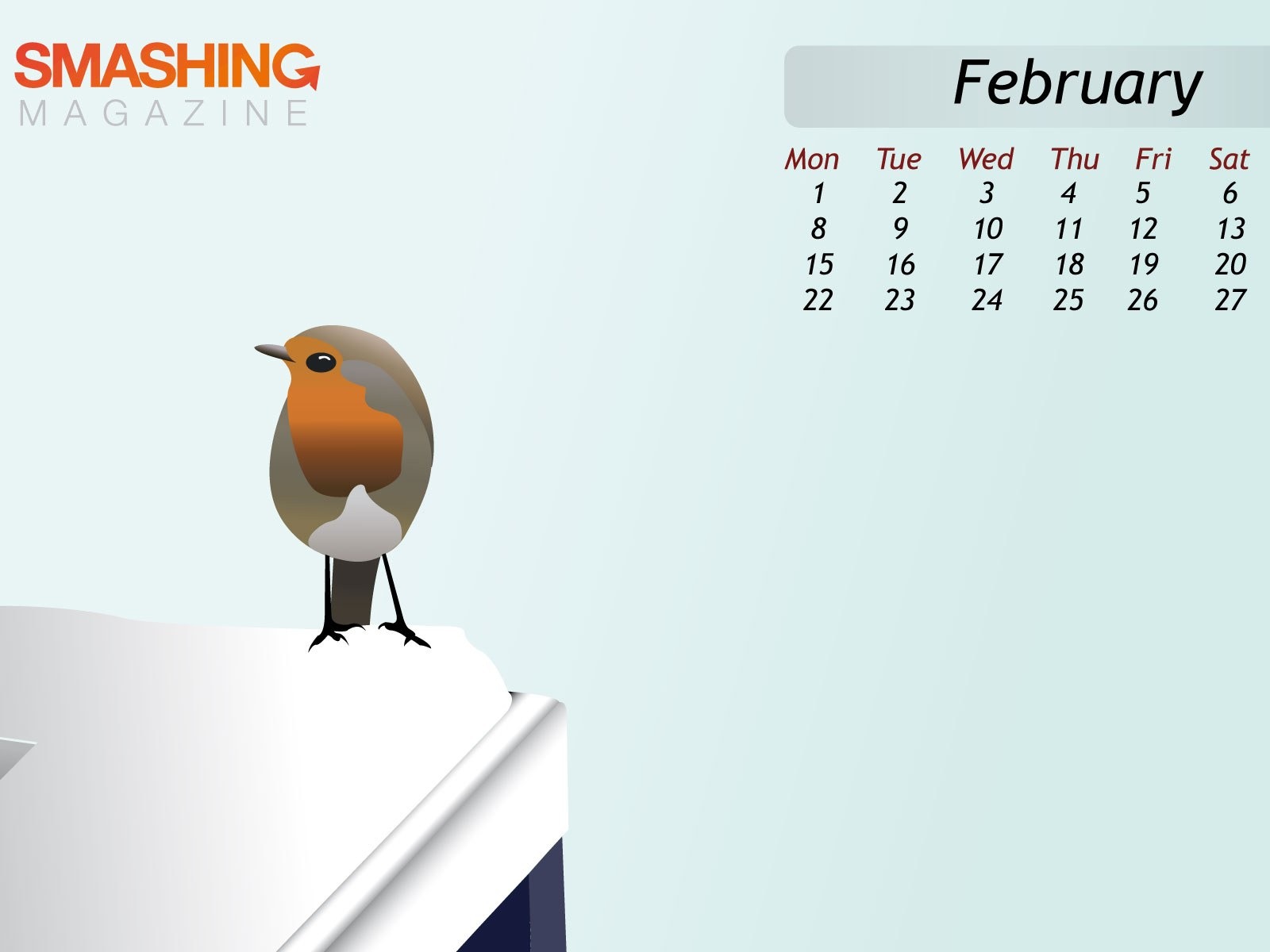 Februar 2010 Kalender Wallpaper kreative #3 - 1600x1200