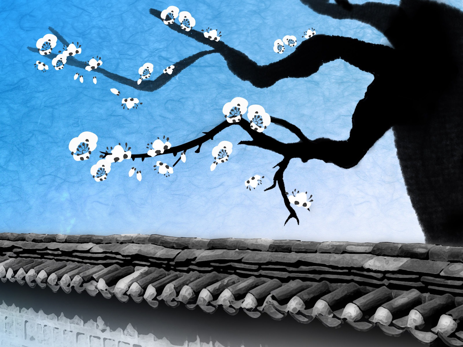 靈氣墨染新年壁紙 #2 - 1600x1200
