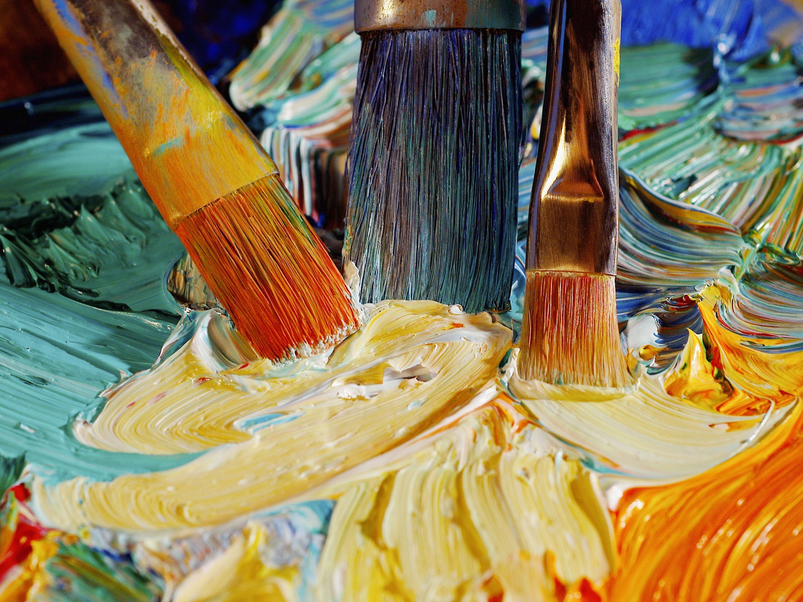 Colorful wallpaper paint brushes (1) #20 - 1600x1200