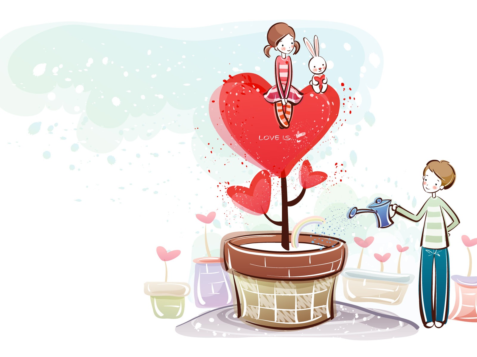 Cartoon Valentine's Day fonds d'écran (1) #4 - 1600x1200