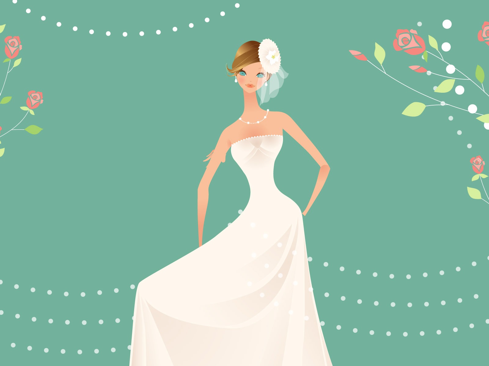 Vector wallpaper wedding bride (1) #3 - 1600x1200