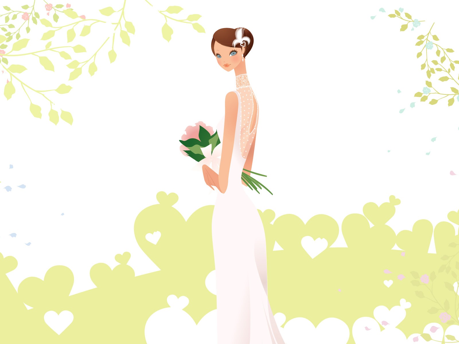 Vector Wallpaper Hochzeit Braut (1) #13 - 1600x1200