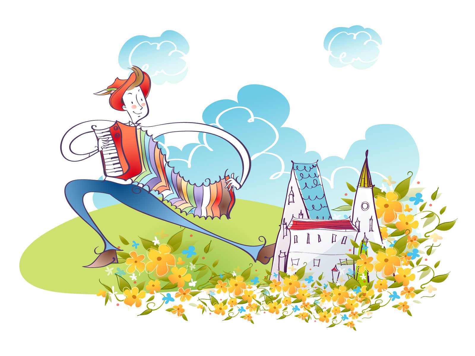 Vector Cartoon music #2 - 1600x1200