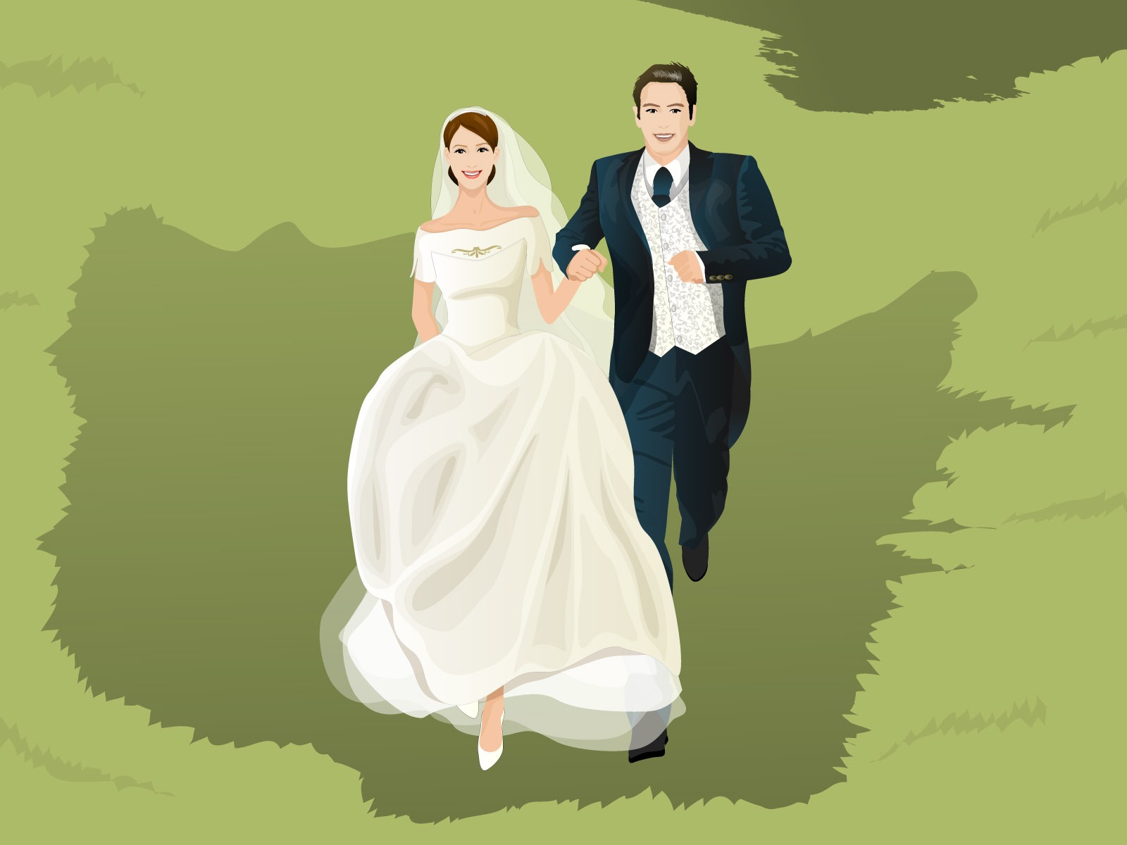 Vector Wallpaper Hochzeit Braut (2) #6 - 1600x1200