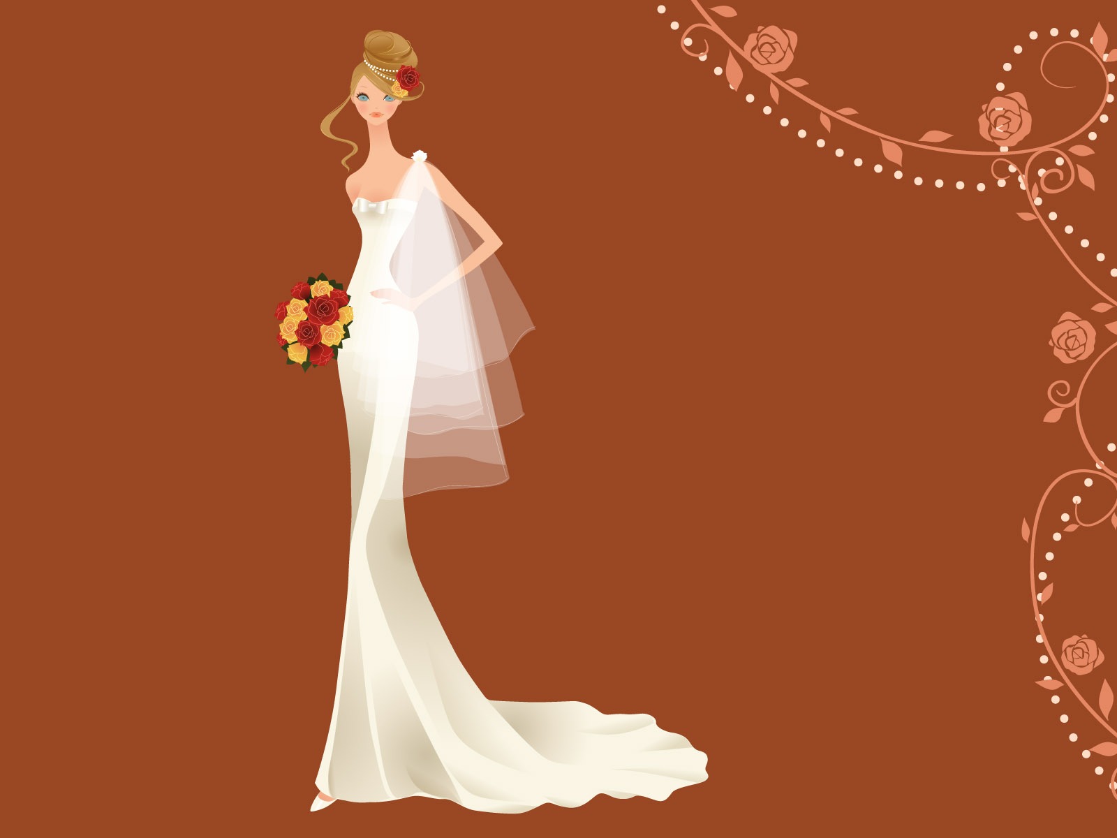 Vector wallpaper wedding bride (2) #9 - 1600x1200