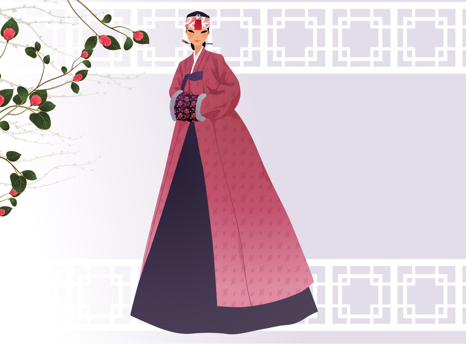 Vector wallpaper of Korean women (1) #18 - 1600x1200