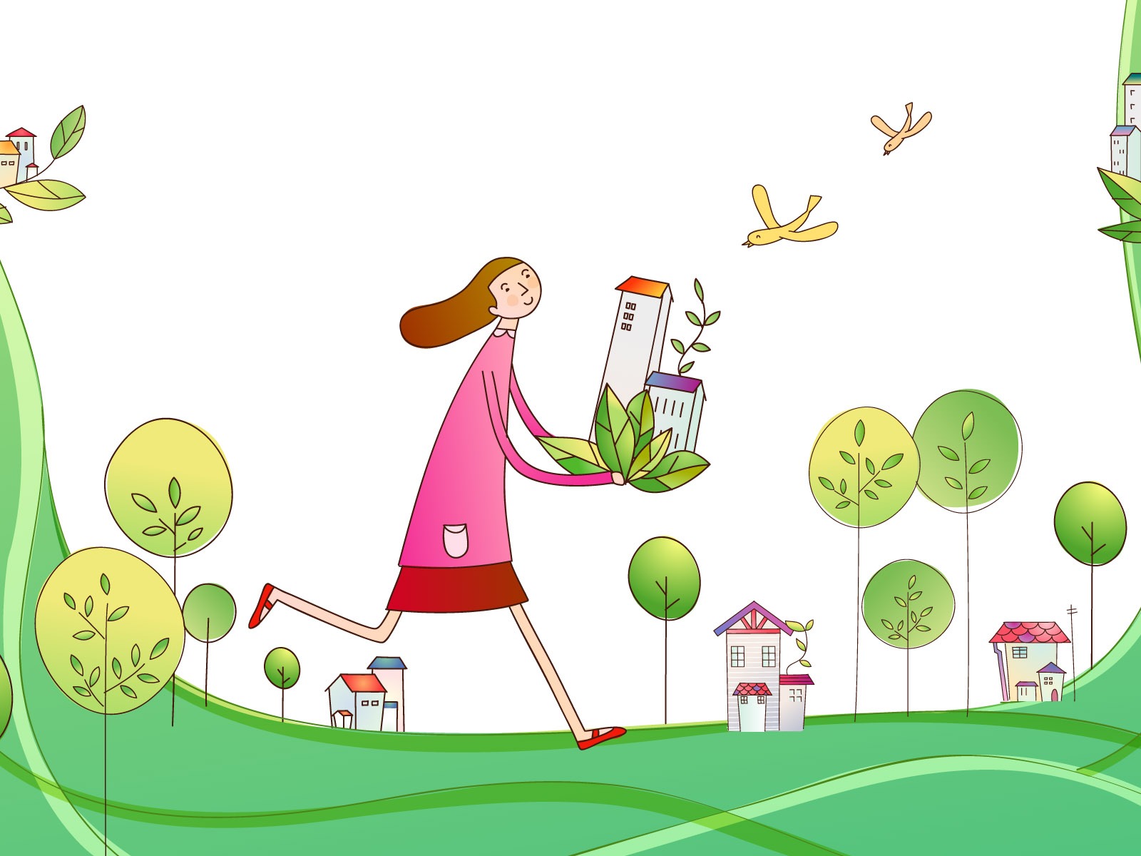 Vector cartoon lovers wallpaper (2) #17 - 1600x1200