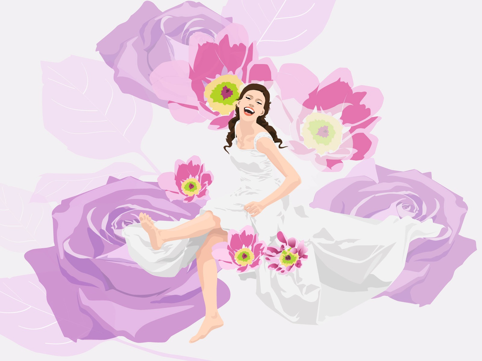 矢量女性合集 壁紙(二) #5 - 1600x1200