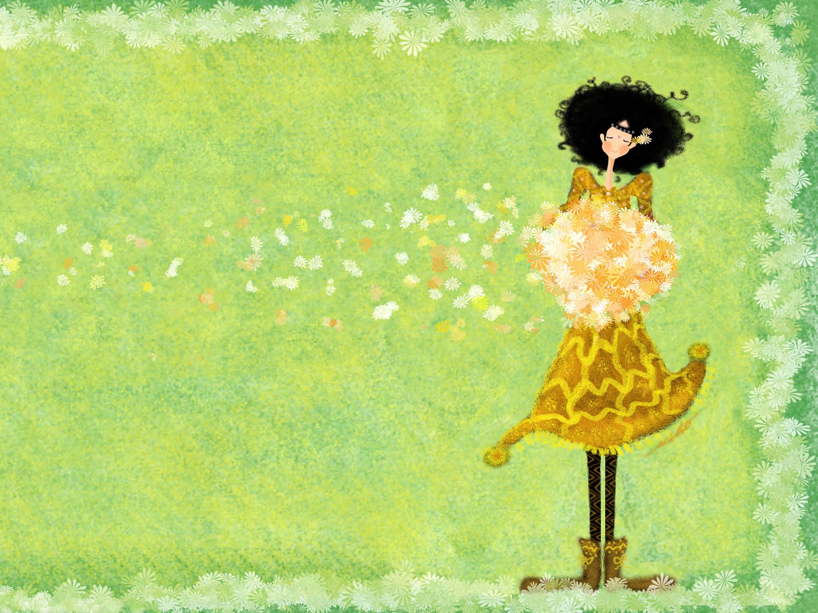 papel tapiz pintado a mano romance chica (1) #19 - 1600x1200