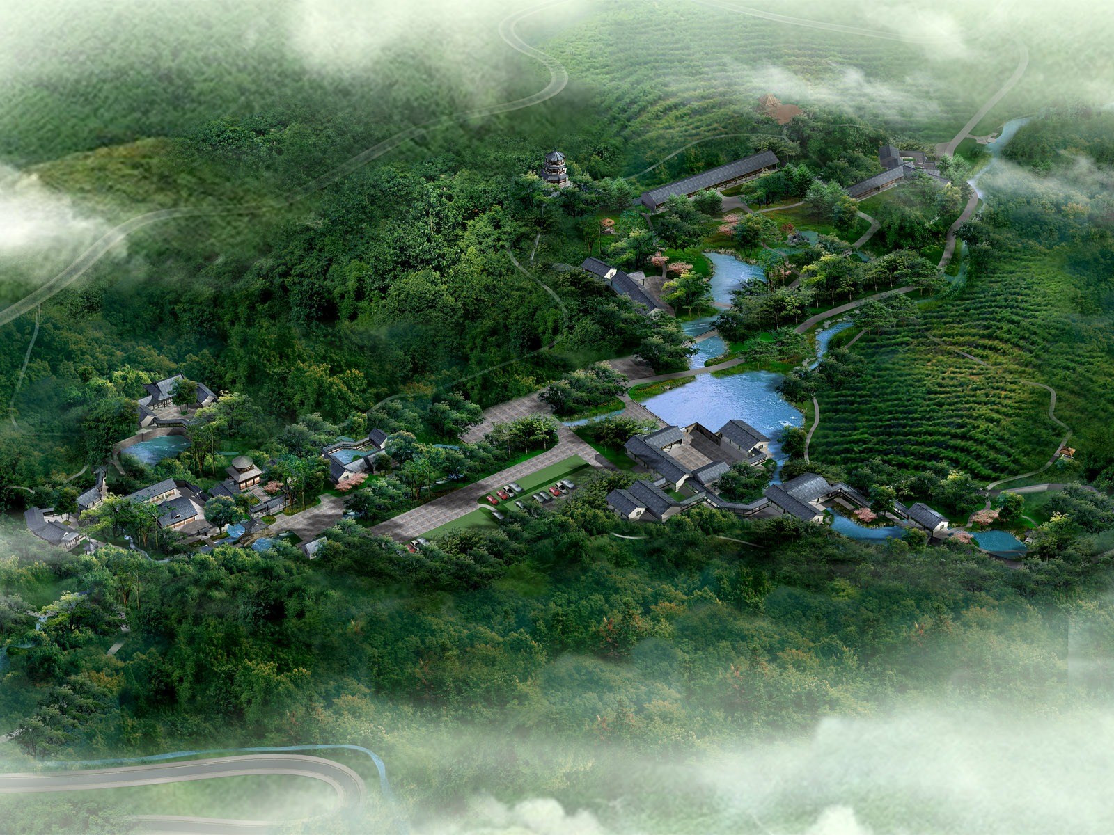 建築園林效果 高清壁紙(一) #2 - 1600x1200