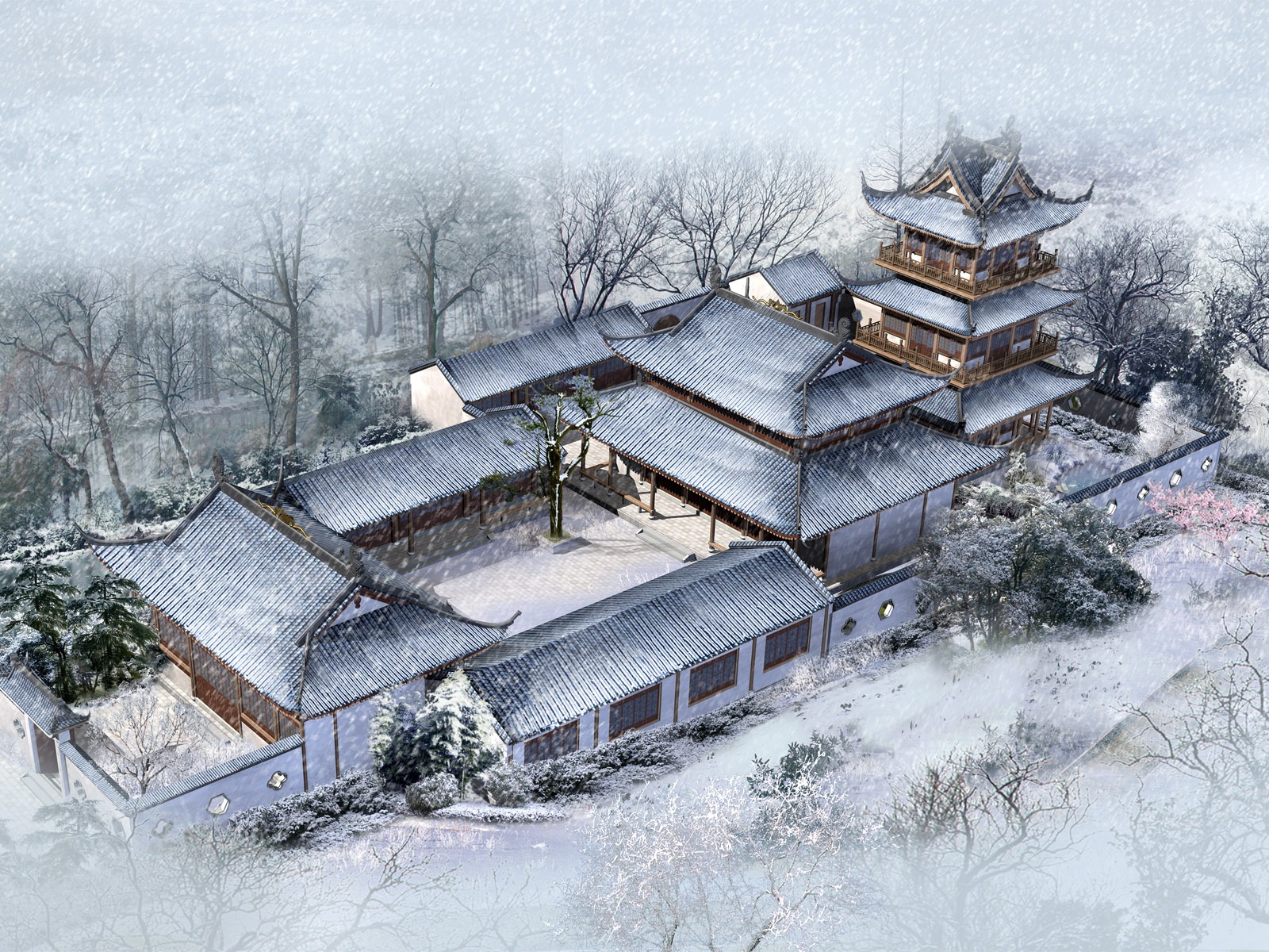 建築園林效果 高清壁紙(一) #20 - 1600x1200