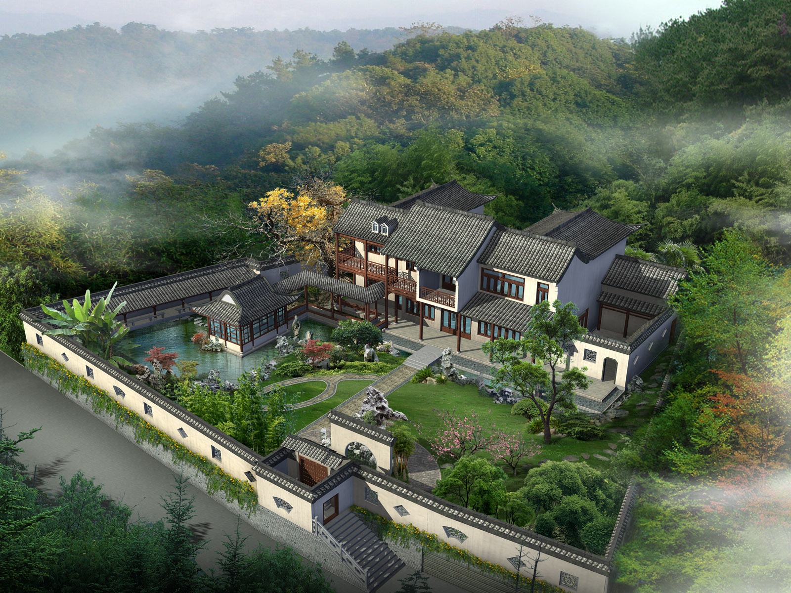建築園林效果 高清壁紙(二) #4 - 1600x1200