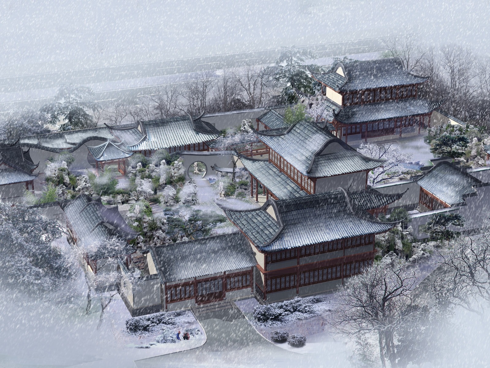 建築園林效果 高清壁紙(五) #18 - 1600x1200