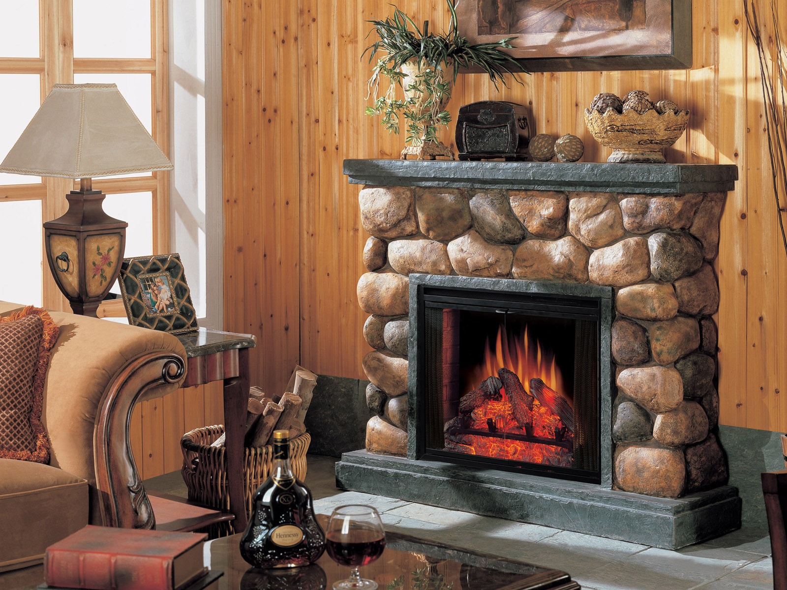 Western-style family fireplace wallpaper (1) #2 - 1600x1200