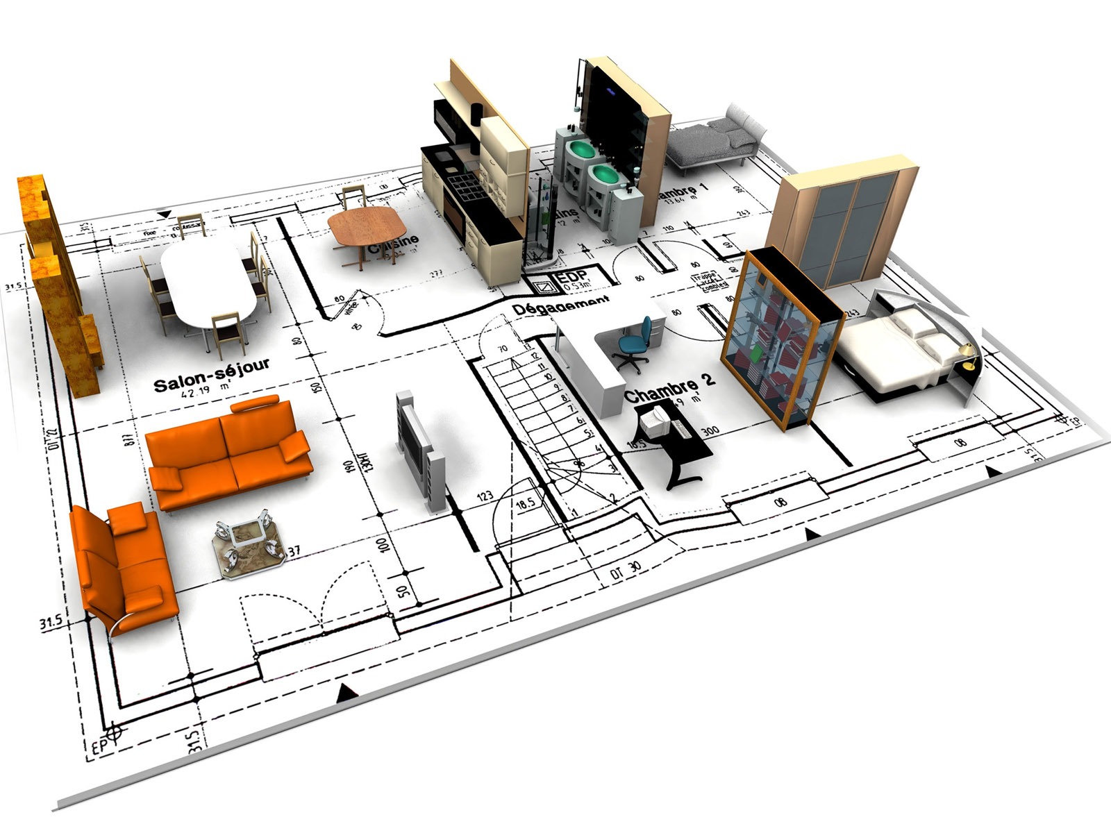 Fond d'écran 3D de conception architecturale (2) #3 - 1600x1200