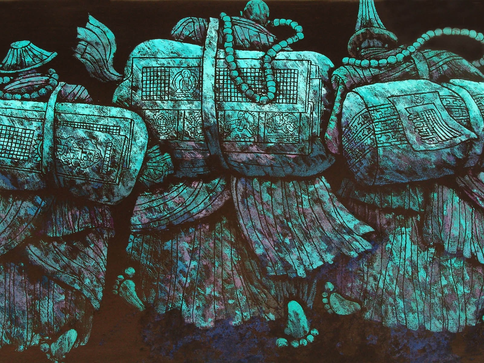 藏族祥巴版畫 壁紙(二) #17 - 1600x1200