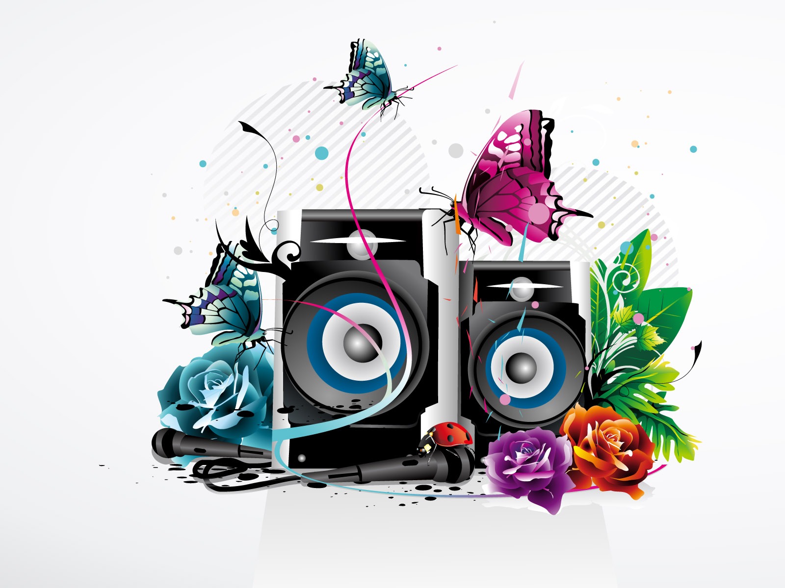 Vector musical theme wallpapers (2) #8 - 1600x1200